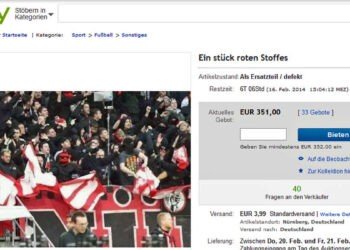 Nuremberg : La bâche des ultras du Bayern mise en vente