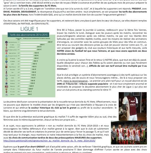 Les supporters du FC Metz s’indignent du prix des abonnements