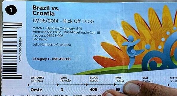 Un billet issu de la revente illégale au nom de Grondona