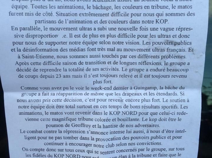 ASSE : Les Magic Fans annoncent leur retour