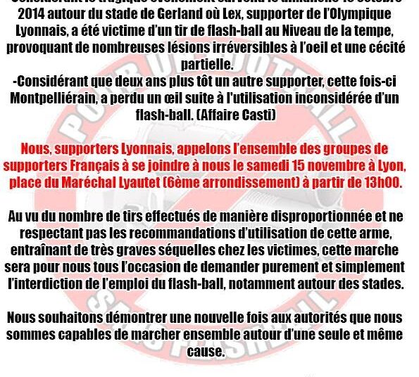 Les Lyonnais appellent à une manifestation nationale des supporters