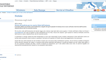 Les tifosi de l’Atalanta privés de déplacement