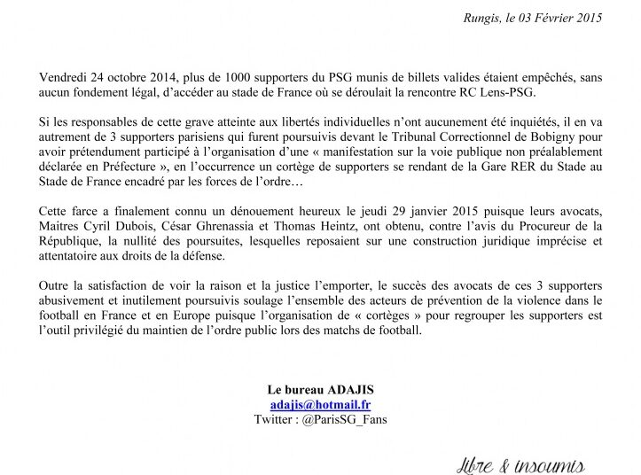Lens-PSG : 3 supporters parisiens relaxés