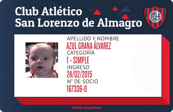 Il baptise sa fille « Azul Grana » en hommage à San Lorenzo