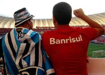 Des supporters du Gremio et de l’Internacional ensemble lors du derby