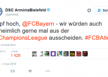 Arminia Bielefeld chambre le Bayern sur Twitter