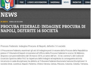 14 clubs et des acteurs du Calcio déférés au tribunal fédéral