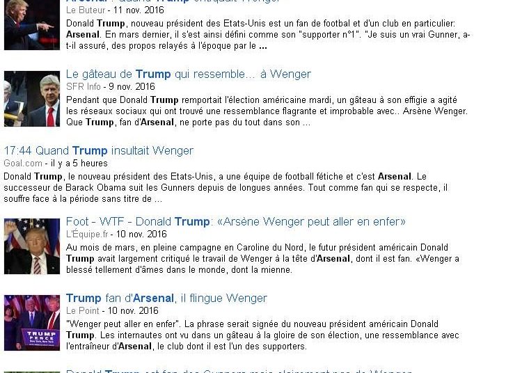 Non, Donald Trump n’est pas un fan d’Arsenal