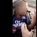 Une supportrice avec un maillot du PSG malmenée devant le Vélodrome