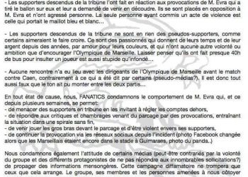OM : le groupe du supporter frappé par Evra communique